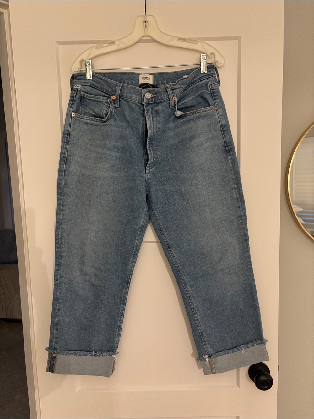 Citizens Of Humanity Light Blue Cropped Straight Jeans